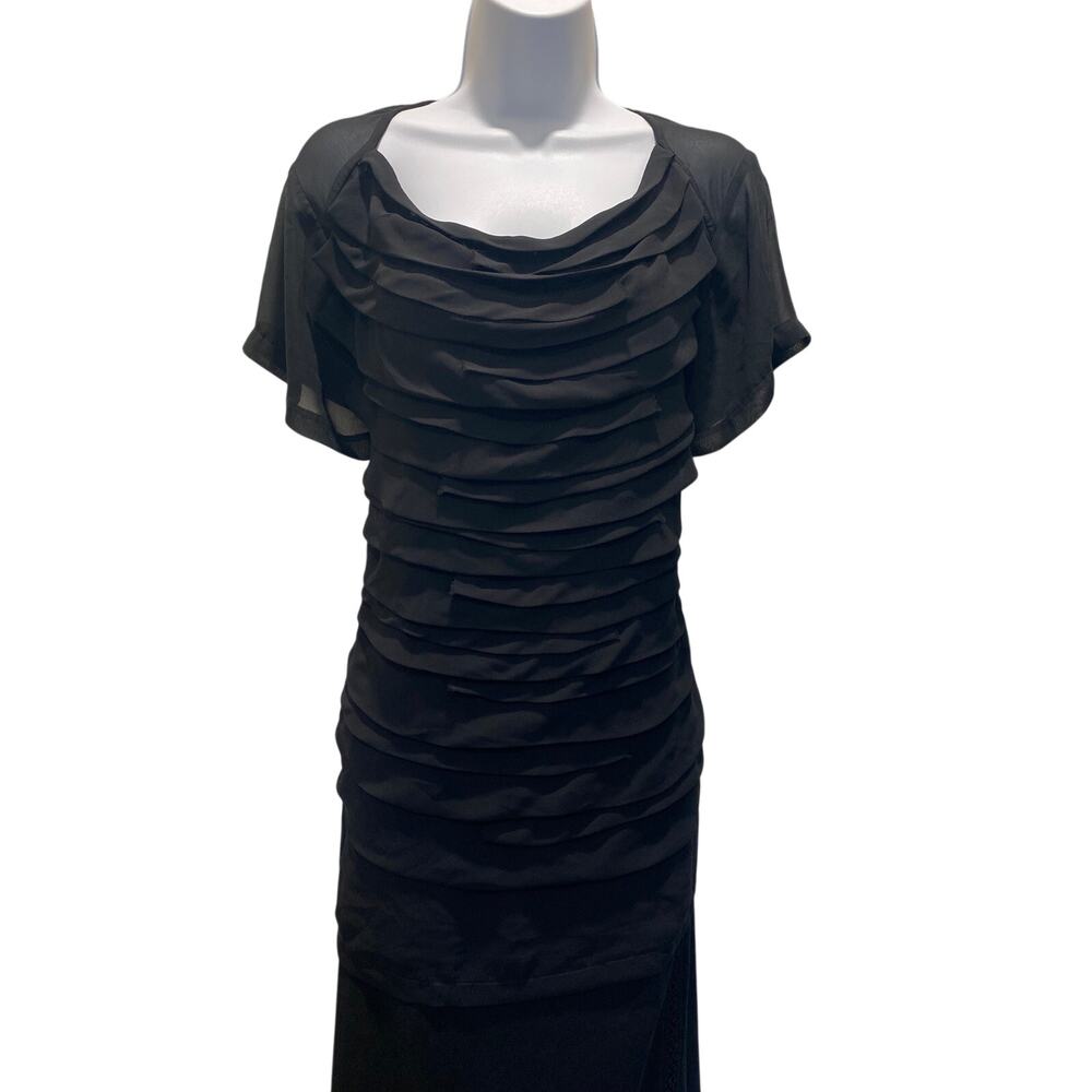 Women's Plus Size 14-16 Blouse Sheer Back Ruffle Front Romantic Sexy Elegant
